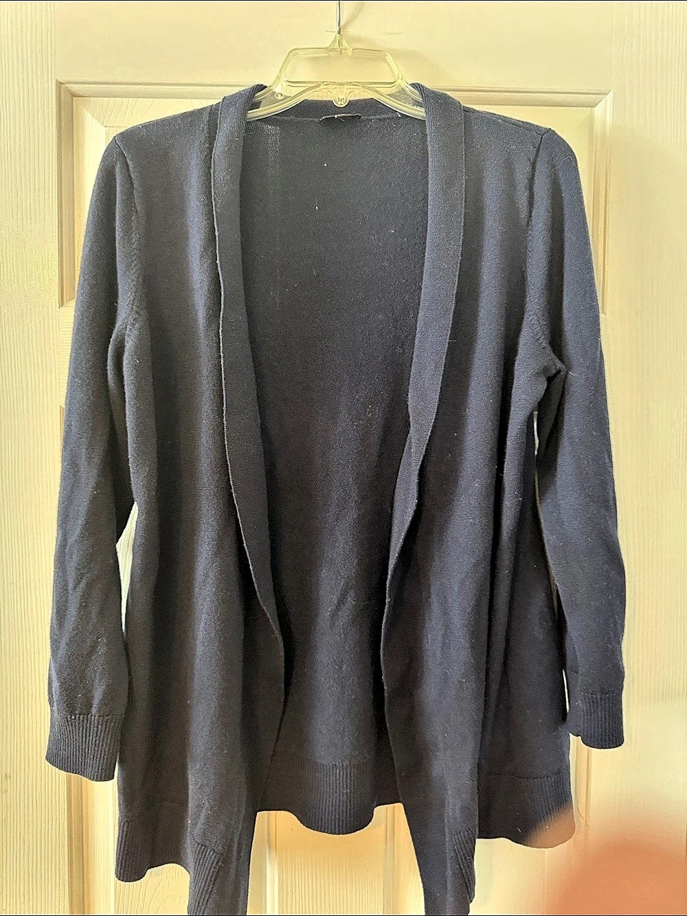 Talbots Open-Front Merino Wool Cardigan Navy XL Petite